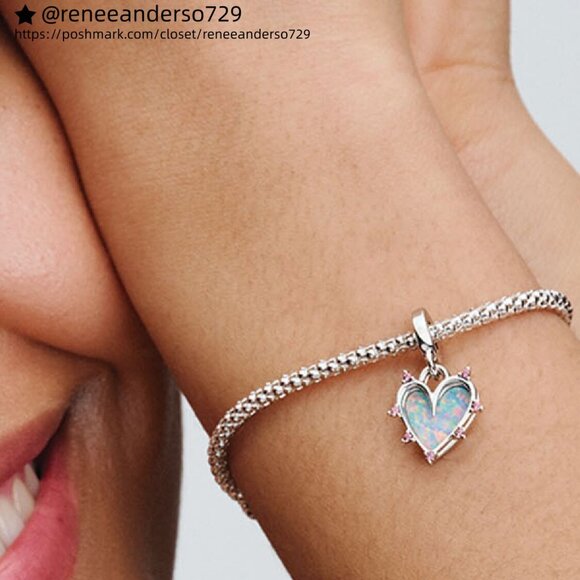 Pandora Friendship Opalescent Double Dangle Charm - Picture 4 of 5